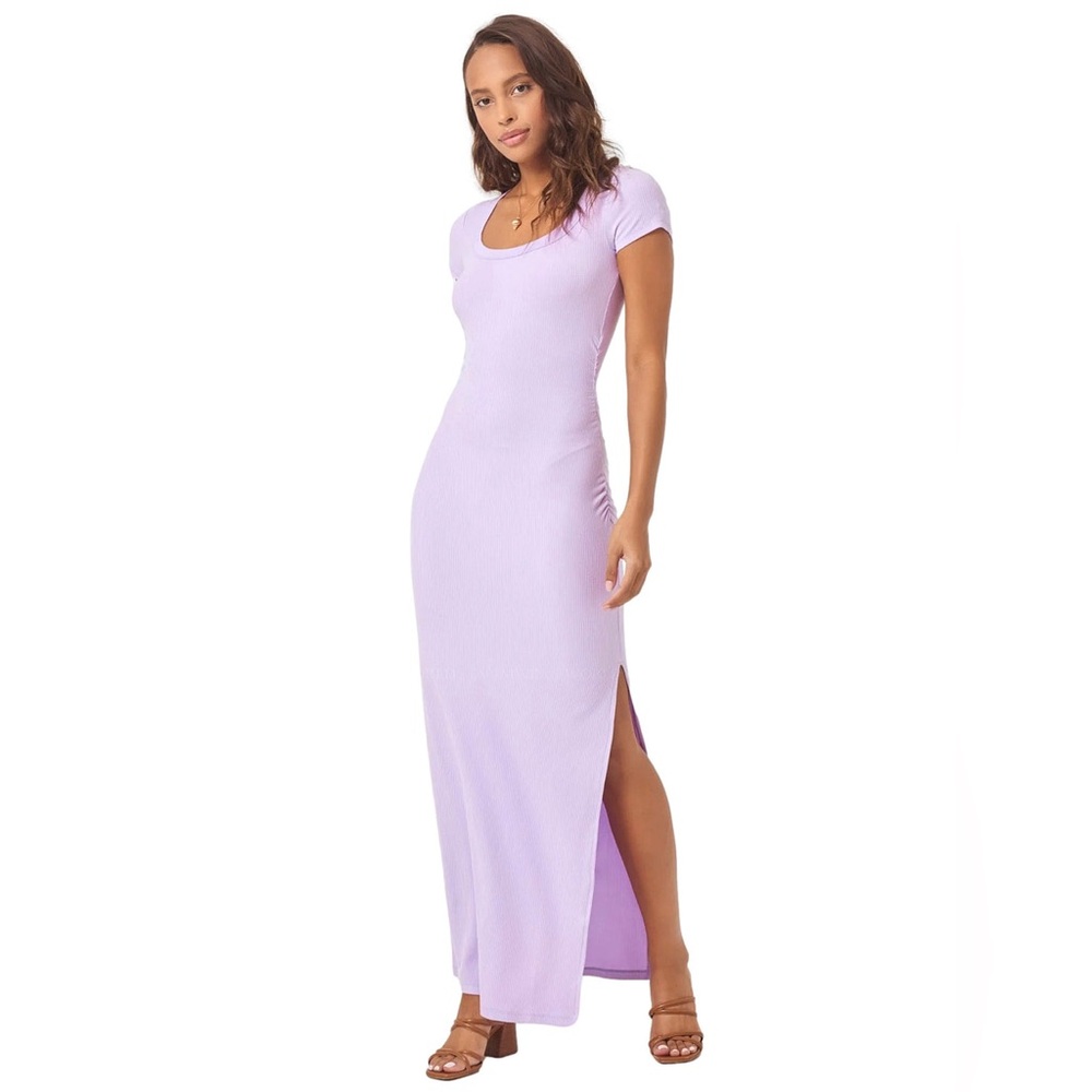 NWT L*Space Valencia Ribbed Maxi Dress Lilac Size Small